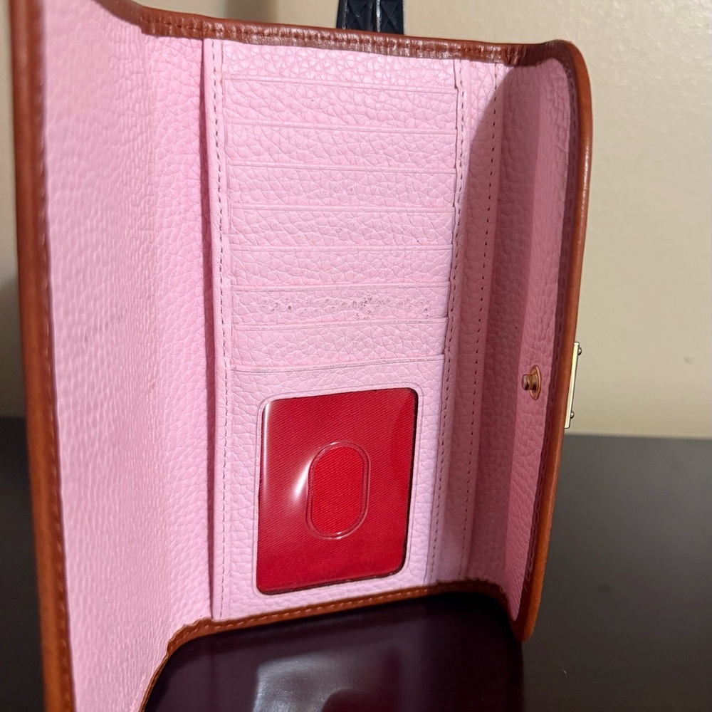Dooney & Bourke Pink and Brown Leather Wallet - Picture 3 of 3